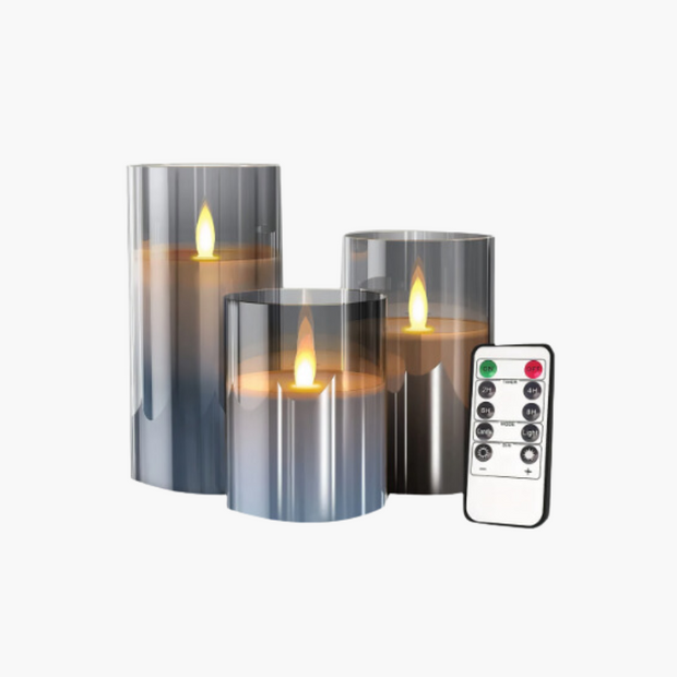 Flammenzauber LED Kerzen Set mit Fernbedienung Echtwachskerzen Flackerlicht
