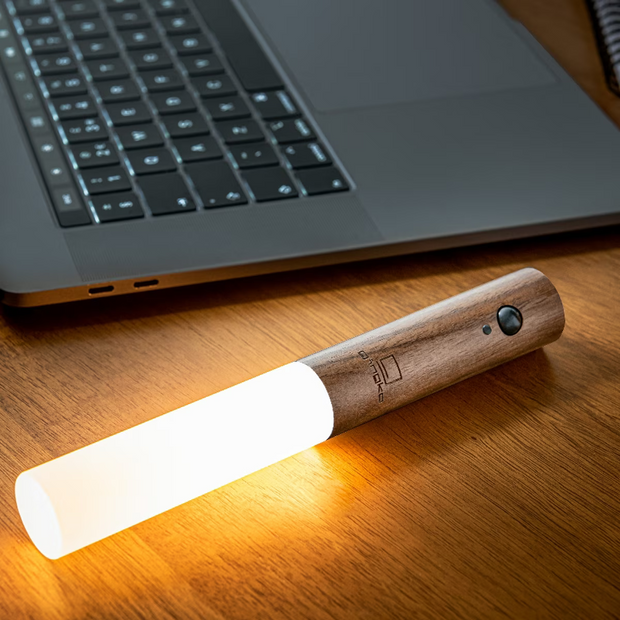 NachtGlanz Leuchte, LED, Warmweiß, Holz, USB-aufladbar Wandleuchten