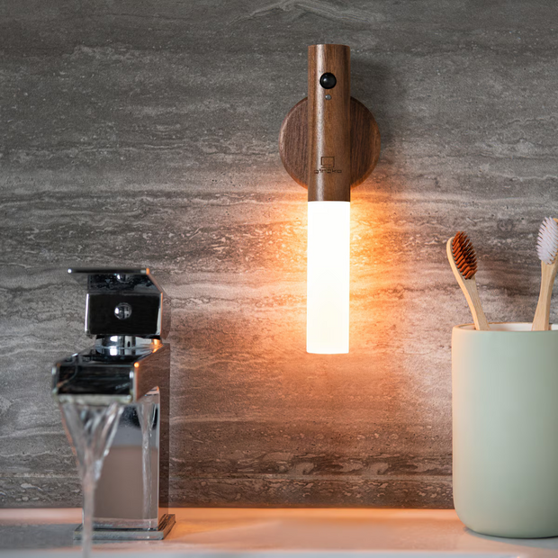 NachtGlanz Leuchte, LED, Warmweiß, Holz, USB-aufladbar Wandleuchten