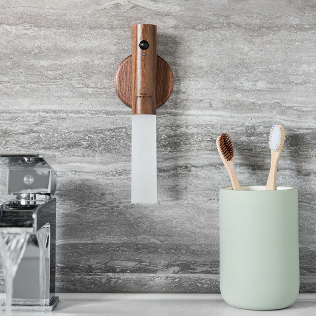 NachtGlanz Leuchte, LED, Warmweiß, Holz, USB-aufladbar Wandleuchten