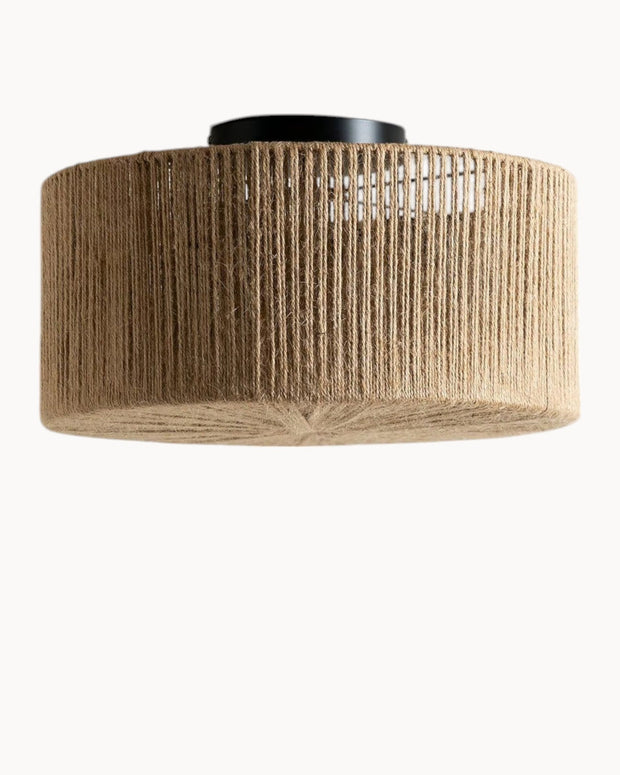 RustSeil Deckenleuchte, Deckenlampe aus Naturseil – Braune Hemp Rope – 20W, E27