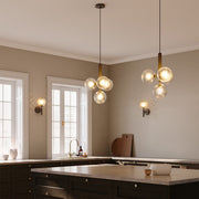 Glas Pendelleuchte modern klar Glaslampe für Esszimmer Küche Flur