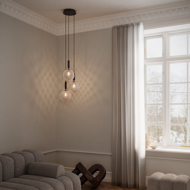 Glas Pendelleuchte modern klar Glaslampe für Esszimmer Küche Flur