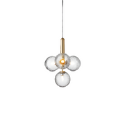 Glas Pendelleuchte modern klar Glaslampe für Esszimmer Küche Flur