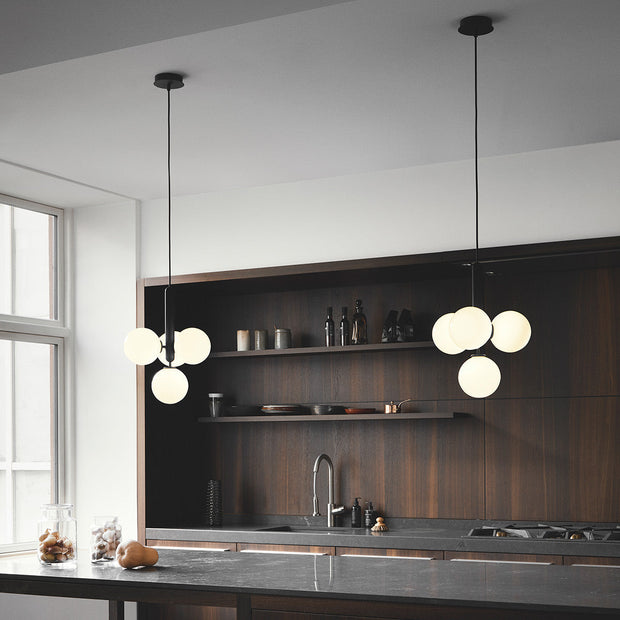 Glas Pendelleuchte modern klar Glaslampe für Esszimmer Küche Flur