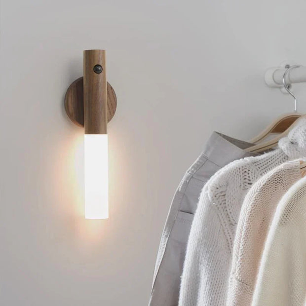 NachtGlanz Leuchte, LED, Warmweiß, Holz, USB-aufladbar Wandleuchten