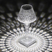 Kristall Tischlampe LED dimmbar modern USB wiederaufladbar
