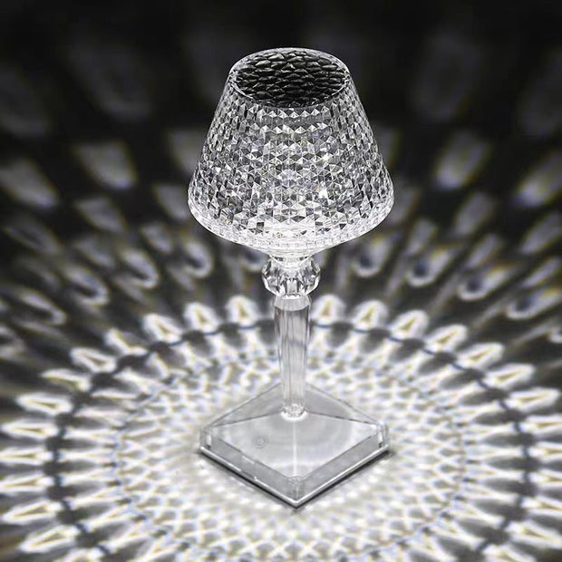 Kristall Tischlampe LED dimmbar modern USB wiederaufladbar
