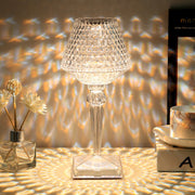 Kristall Tischlampe LED dimmbar modern USB wiederaufladbar