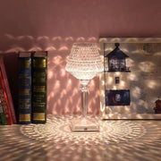Kristall Tischlampe LED dimmbar modern USB wiederaufladbar