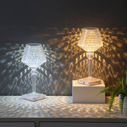 Kristall Tischlampe LED dimmbar modern USB wiederaufladbar