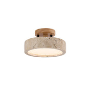 Travertin Deckenlampe rund LED IP65 für Bad und Wohnbereich