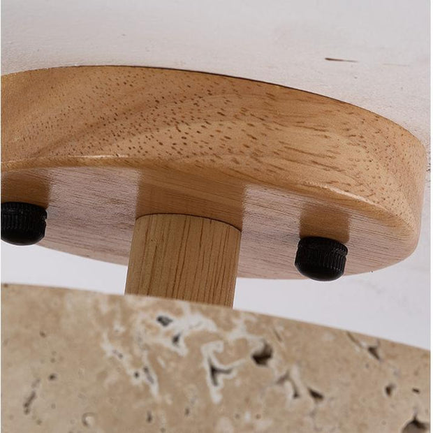 Travertin Deckenlampe rund LED IP65 für Bad und Wohnbereich