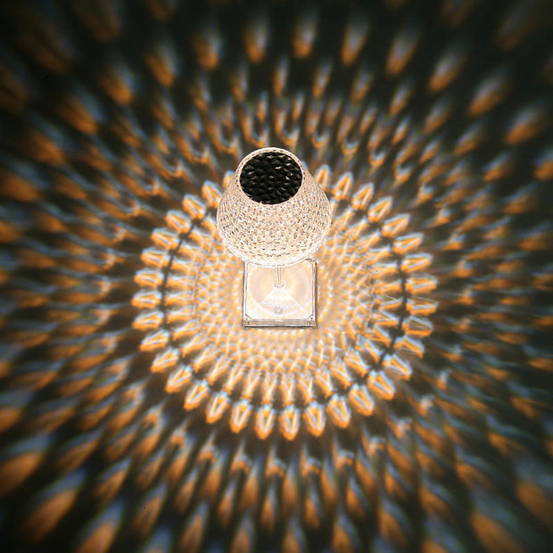 Kristall Tischlampe LED dimmbar modern USB wiederaufladbar