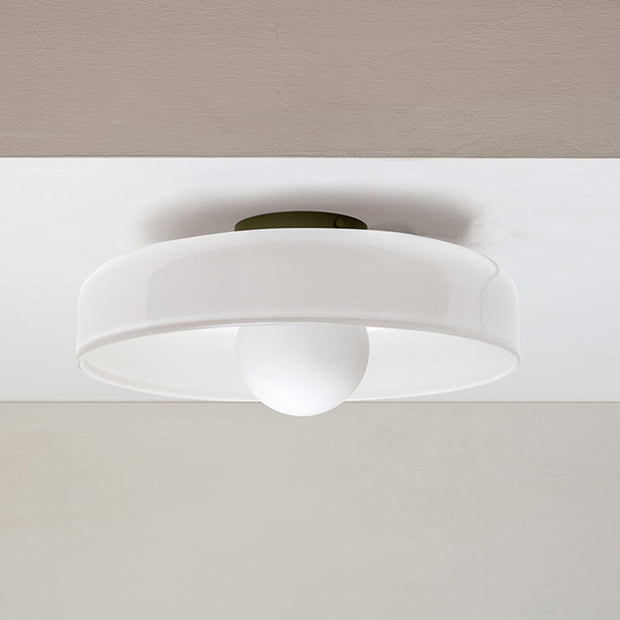 Moderne Deckenleuchte, bernsteinfarbenes Glas, G9 LED, 25/35cm, 220-240V
