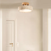 Travertin Deckenlampe rund LED IP65 für Bad und Wohnbereich