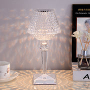 Kristall Tischlampe LED dimmbar modern USB wiederaufladbar