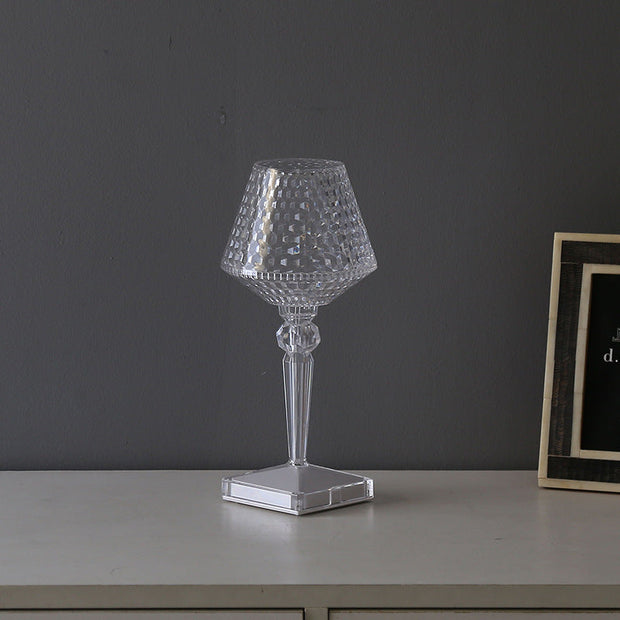Kristall Tischlampe LED dimmbar modern USB wiederaufladbar