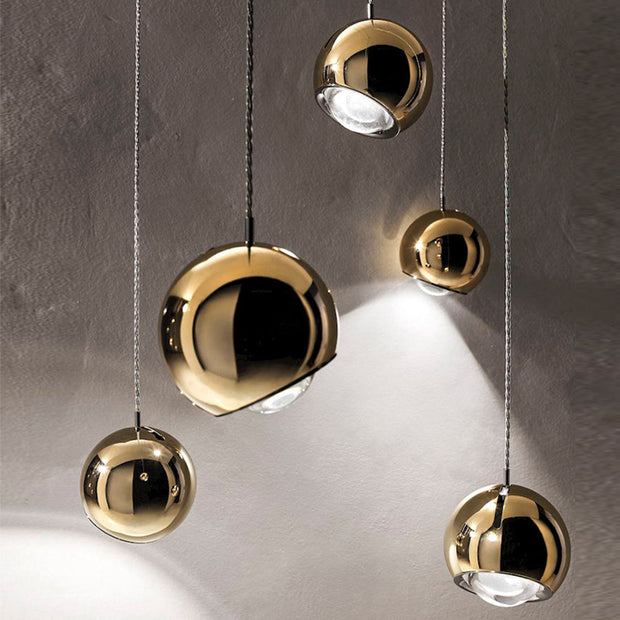 Aurélux Pendelleuchte, silberner und goldener, LED-Hängelampe, 90-260V, nicht dimmbar
