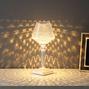 Kristall Tischlampe LED dimmbar modern USB wiederaufladbar