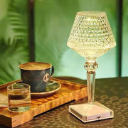 Kristall Tischlampe LED dimmbar modern USB wiederaufladbar