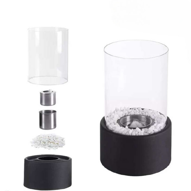 Flammenzauber Öllampe aus Glas und Metall für stimmungsvolle Beleuchtung – Vintage Design Deko Lampe