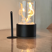 Flammenzauber Öllampe aus Glas und Metall für stimmungsvolle Beleuchtung – Vintage Design Deko Lampe
