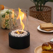 Flammenzauber Öllampe aus Glas und Metall für stimmungsvolle Beleuchtung – Vintage Design Deko Lampe