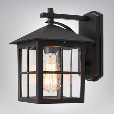 Vintage Wandleuchte Außenbereich Retro Gartenlampe wetterfest schwarz