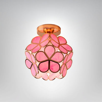 BlütenGlanz Deckenleuchte Glas Blume LED Deckenlampe Wohnzimmer Schlafzimmer Modern