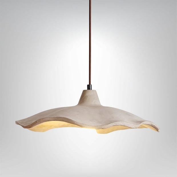 hängelampe beton blumenform wabi sabi design esszimmer