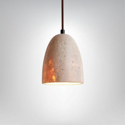 Travertin Pendelleuchte Retro Design aus Naturstein für Esszimmer Wohnzimmer Küche
