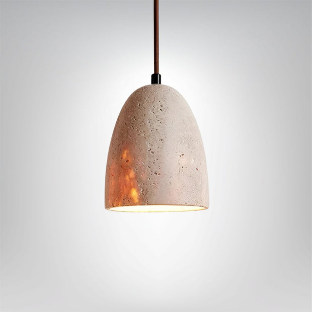 Travertin Pendelleuchte Retro Design aus Naturstein für Esszimmer Wohnzimmer Küche