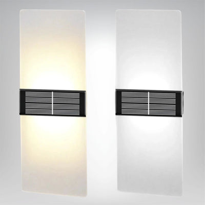 Solar Wandlampe LED Außenlicht kabellos warmweiß modern wetterfest