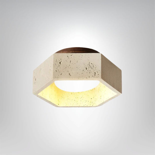 Travertin Deckenlampe warmes Licht Wabi Sabi Stil für Schlafzimmer und Flur