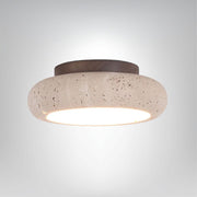 Travertin Deckenlampe Retro Design Wohnzimmer Naturstein Warmes Licht