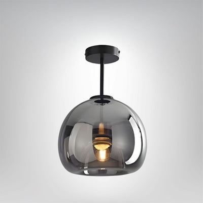 Minimalistische LED Deckenlampe modern rund kupfer Glas warmweiß Wohnzimmer Schlafzimmer