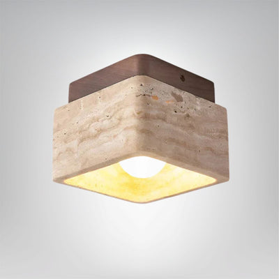NaturLicht Spot LED Deckenleuchte Travertin Holzoptik skandinavisches Design