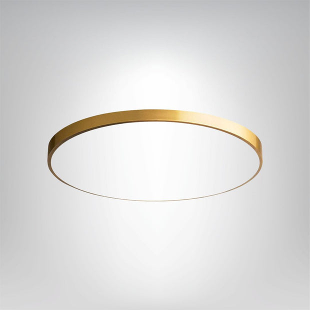 Minimalistische LED Deckenleuchte modern Gold warmes Licht Wohnzimmer
