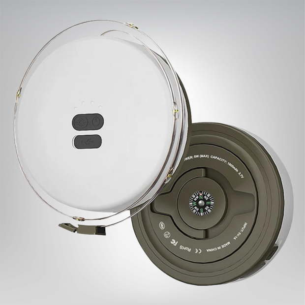 Wiederaufladbare LED Campinglampe – Tragbare Outdoor-Leuchte mit USB & Haken | Marthova