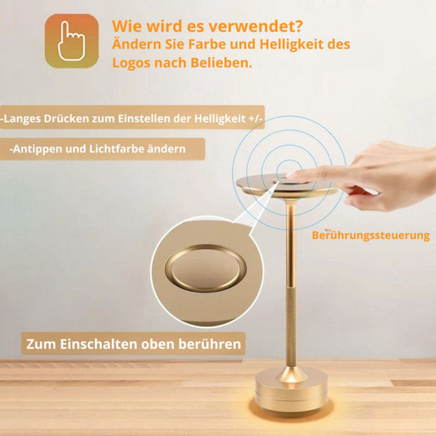 Kristallux oder LichtWerk Stufenlos dimmbare LED-Lampe Tischlampen