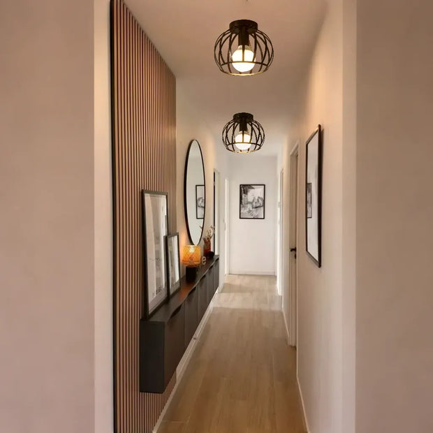 Industrielle Deckenlampe Schwarz