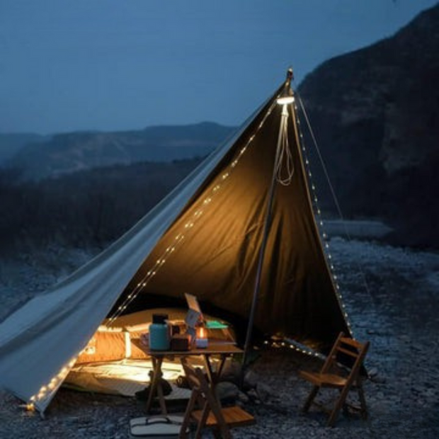 Wiederaufladbare LED Campinglampe – Tragbare Outdoor-Leuchte mit USB & Haken | Marthova