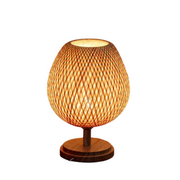 Bambus Tischlampe Vintage Stil Wohnzimmer Schlafzimmer Natürliches Licht