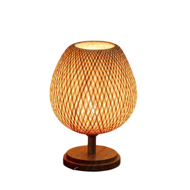 Bambus Tischlampe Vintage Stil Wohnzimmer Schlafzimmer Natürliches Licht