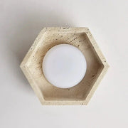 Travertin Deckenlampe warmes Licht Wabi Sabi Stil für Schlafzimmer und Flur