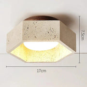 Travertin Deckenlampe warmes Licht Wabi Sabi Stil für Schlafzimmer und Flur