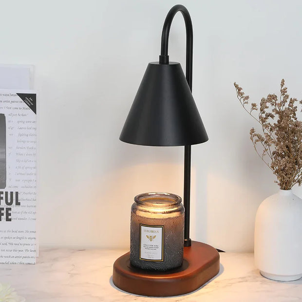 Elektrische Duftlampe aus Holz mit Dimmfunktion für Wachs und Kerzen