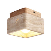 NaturLicht Spot LED Deckenleuchte Travertin Holzoptik skandinavisches Design
