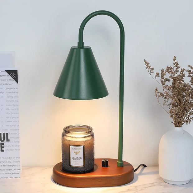 Elektrische Duftlampe aus Holz mit Dimmfunktion für Wachs und Kerzen